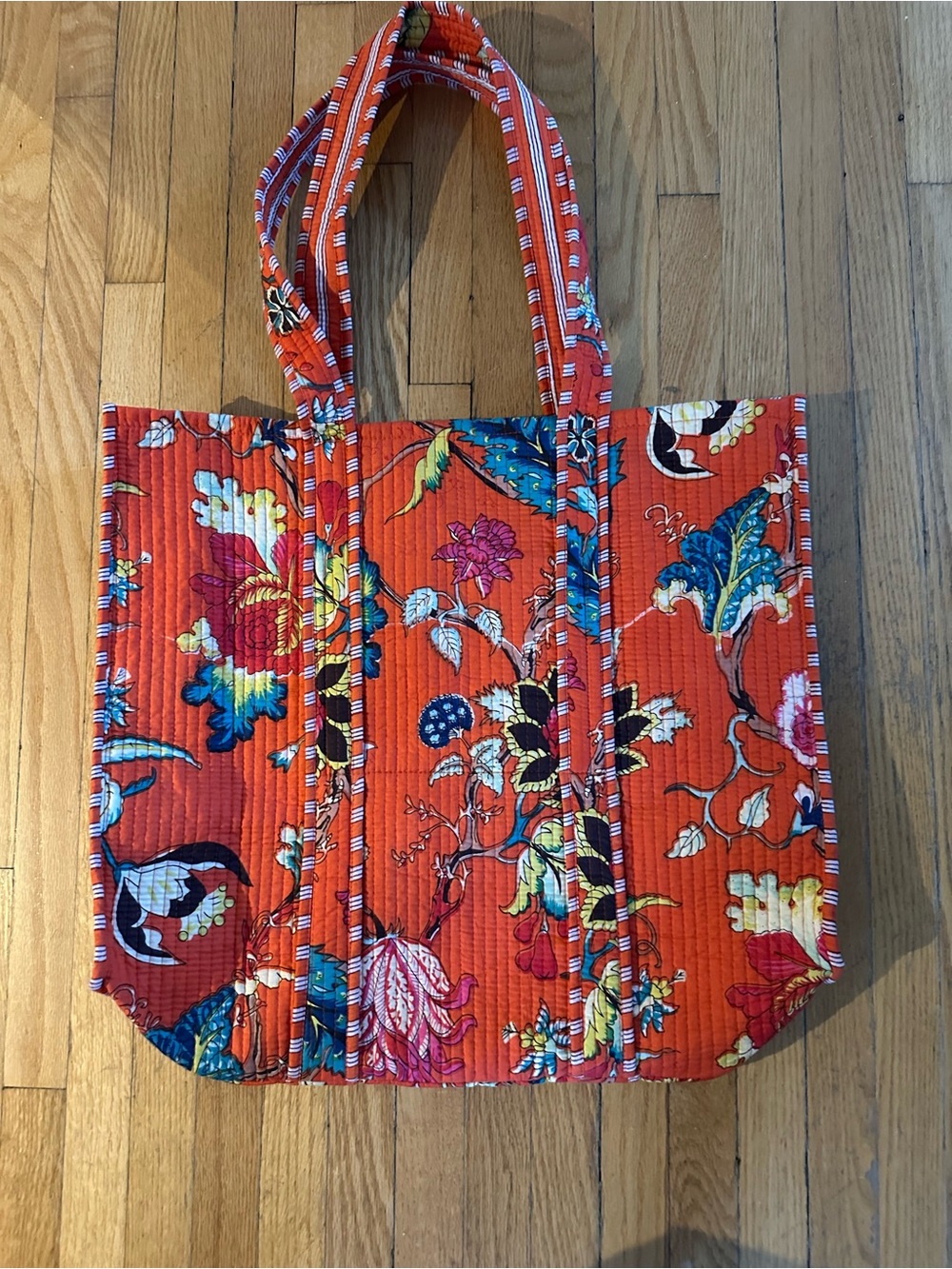 Cotton Quilted Floral Tote Bag